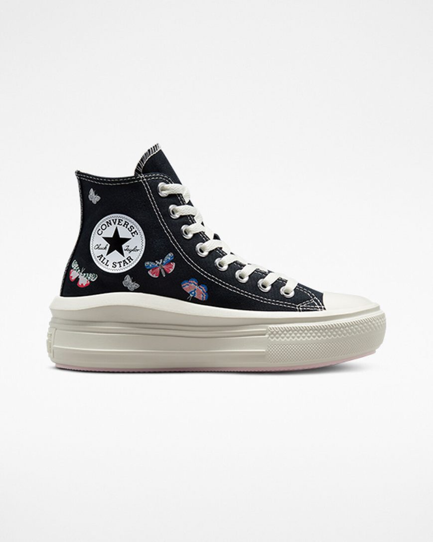 Topanky Na Platforme Converse Chuck Taylor All Star Move Butterfly Wings Vysoke Damske Čierne Ruzove | SK WXKYJ9